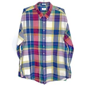 Yale Co Op Gant Handloom Madras Plaid Button Down Shirt 3XL Multi‎ Color